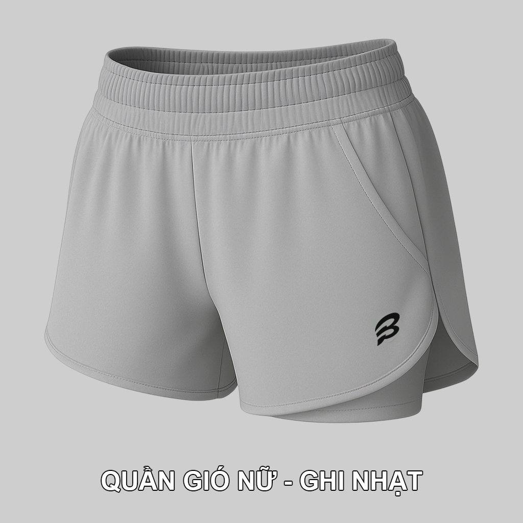 Quần Gió Thể Thao Nữ Bumbee – Dáng Ngắn, Có Quần Bảo Hộ – Tập Gym, Chạy Bộ (G1 nữ)