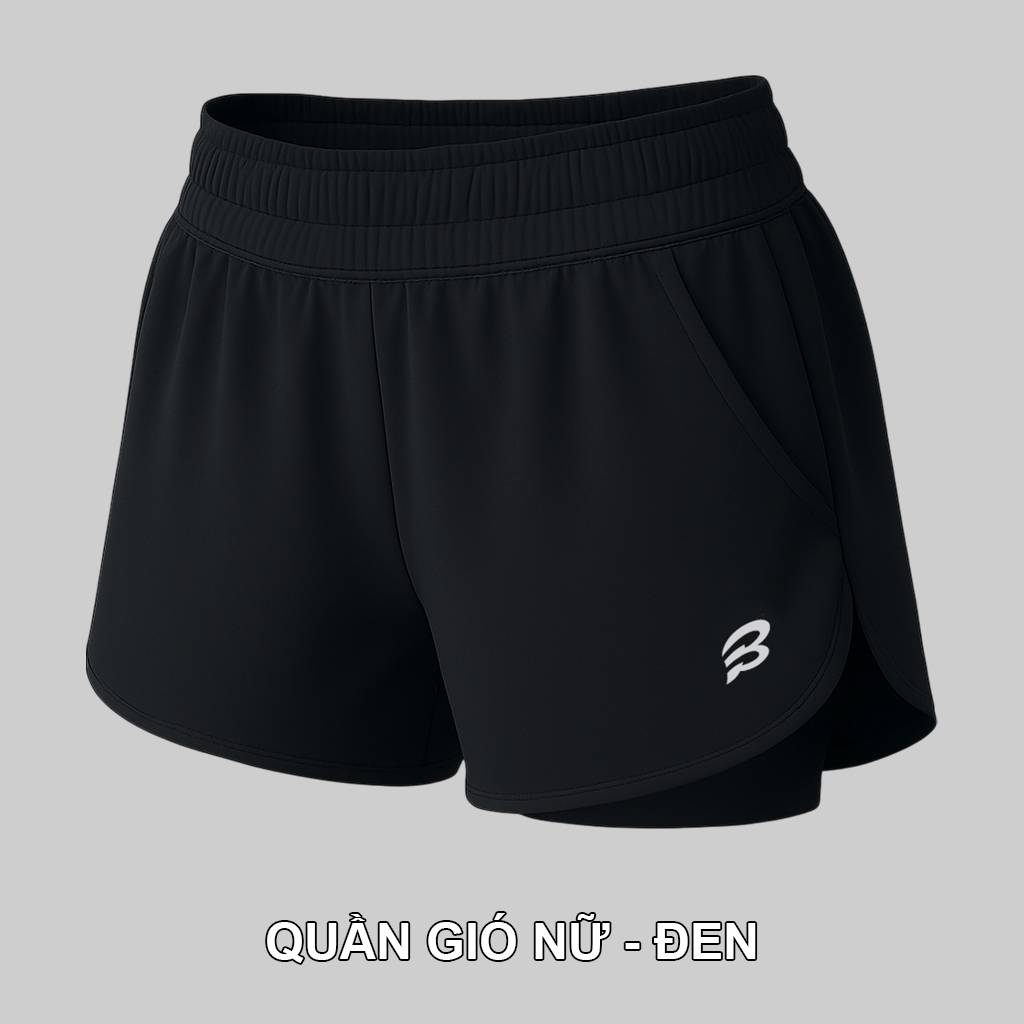 Quần Gió Thể Thao Nữ Bumbee – Dáng Ngắn, Có Quần Bảo Hộ – Tập Gym, Chạy Bộ (G1 nữ)