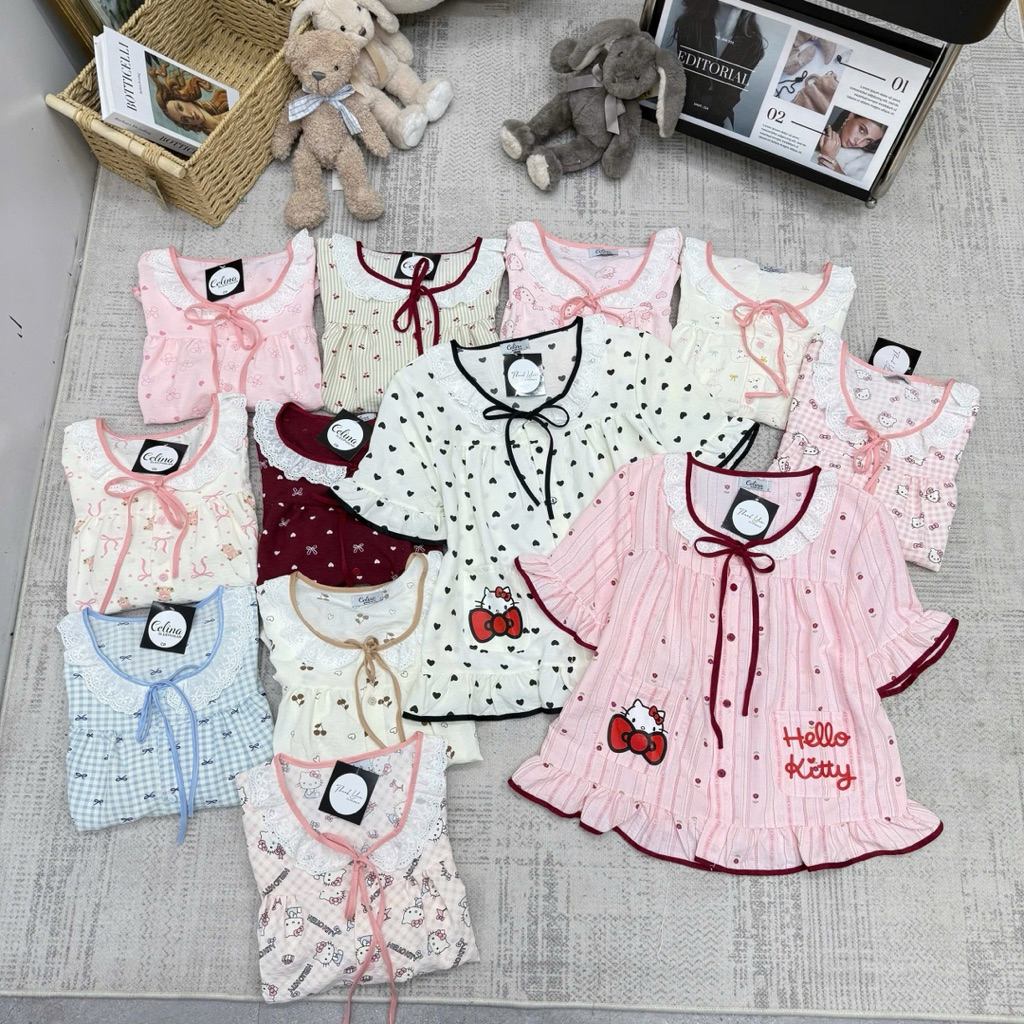 Bộ CD Bèo Dây Đũi Mềm Mịn Đẹp Phối Bèo Hoạ Tiết Xinh