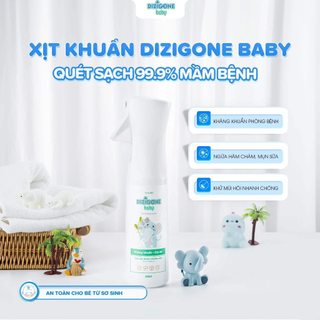 Xịt kháng khuẩn Dizigone Baby 300ml - Kháng khuẩn 99.9% an toàn cho bé sơ sinh, vệ sinh cơ thể, đồ chơi và bề mặt