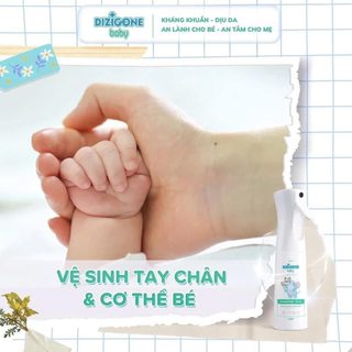 Xịt kháng khuẩn Dizigone Baby 300ml - Kháng khuẩn 99.9% an toàn cho bé sơ sinh, vệ sinh cơ thể, đồ chơi và bề mặt