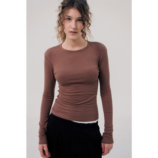 THEKIM Áo thun tăm cotton dài tay cổ tròn nhiều màu , áo giữ nhiệt dài tay basic AD119 dáng thường