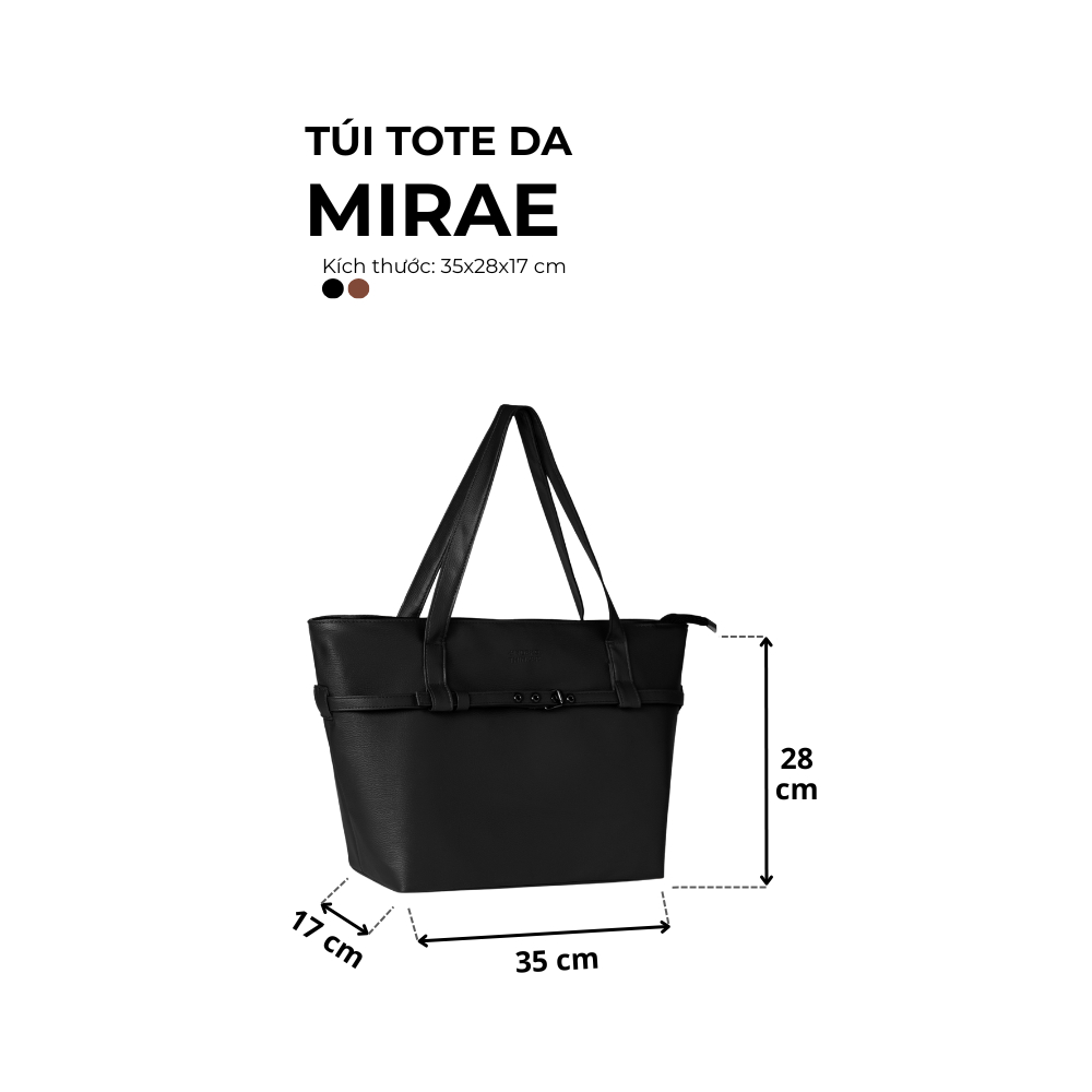 Túi Tote Da To PU MIRAE Quai Xách Đeo Vai Nam Nữ Đựng Laptop Đi Học Làm Du Lịch | MIDORI STUDIO