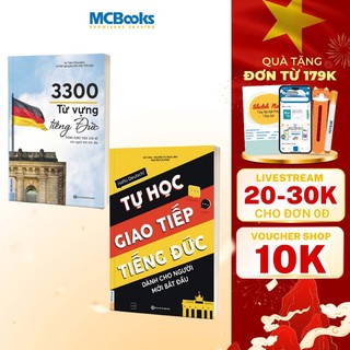 Sách - Combo 3300 từ vựng tiếng đức & Tự học giao tiếp tiếng Đức dành cho người mới bắt đầu