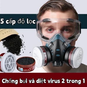 Bộ Mặt Nạ Phòng Chống Khí Độc Kèm Kính Cao Cấp chống hơi độc hại, hóa chất.Nhiều công dụng