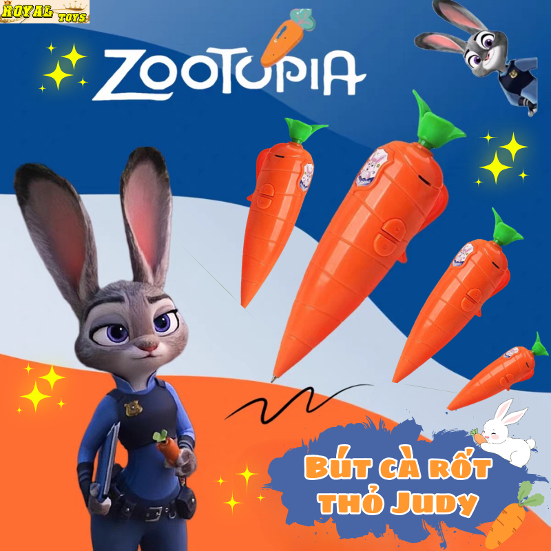 Bút Cà Rốt Thỏ Judy & Rắn Gary Zootopia 2 - Bút Bi Ghi Âm 2IN1, Mực Đều ...
