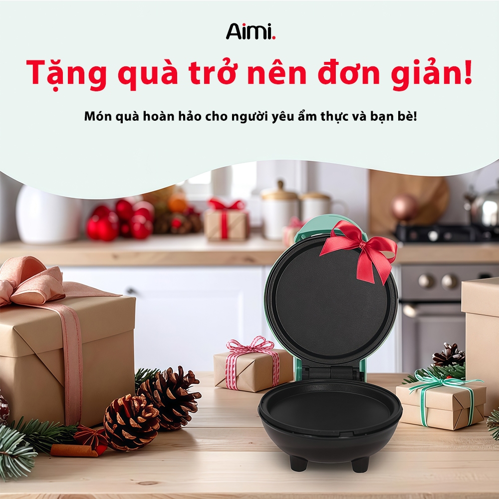 Máy Nướng Bánh Mini - Chế Độ Lửa Nướng Hai Mặt, Đa Dạng Loại Bánh - Donut, Crepes, Cupcake, Pizza, Waffle, Bán