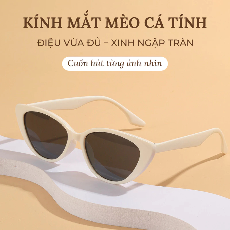 [Peinn] Kính râm mát nữ nam  mắt mèo cá tính chống tia UV siêu ngầu hot thời trang giá rẻ  264
