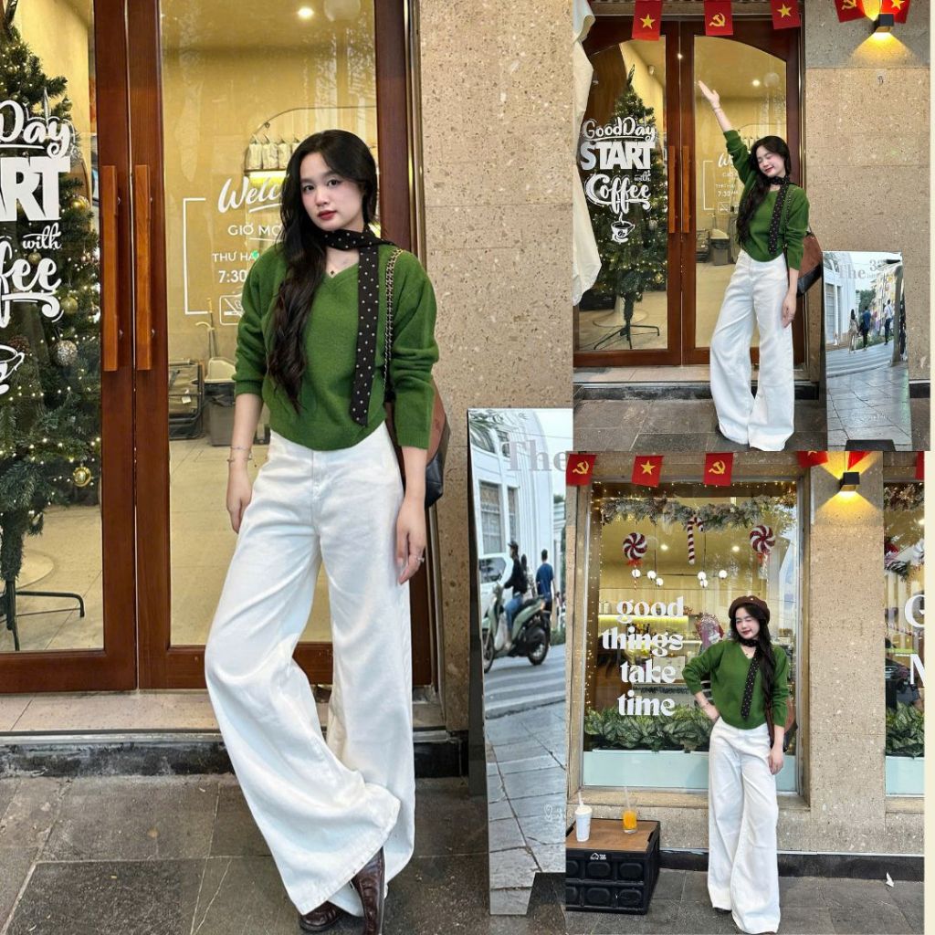 Áo Len Nữ Lông Thỏ Mềm Cổ V Dáng Lửng Croptop Form Ôm Dày Dặn Thời Trang Thu Đông Joolate 5582 P9k6