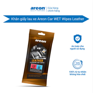 Khăn Giấy Lau Xe Ô Tô Areon Car Wipes Leather - Khăn Lau Da Cao Cấp Chính Hãng 25 tờ, Sạch Thơm