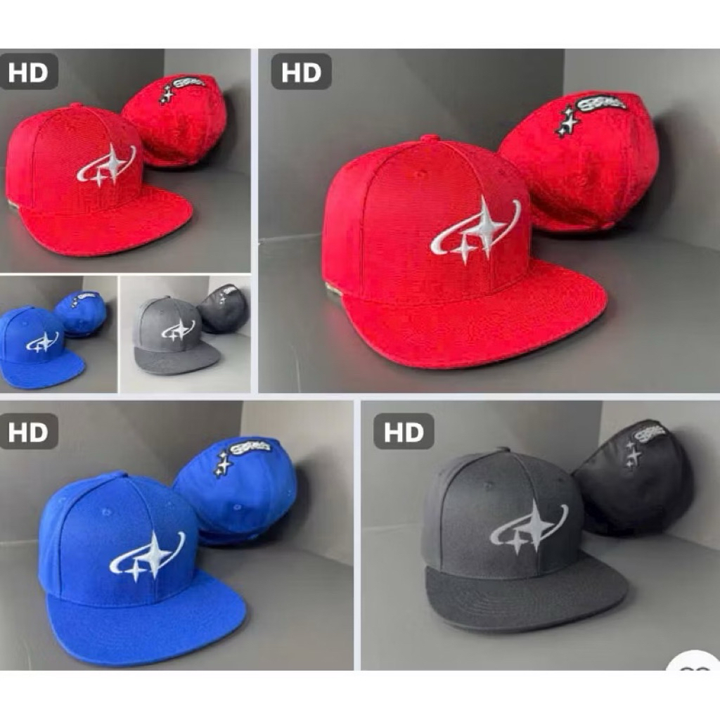 Mũ hiphop bít đuôi thời trang đội ngược - Nón lưỡi trai kaki mỏ bằng thêu logo ngôi sao siêu đẹp