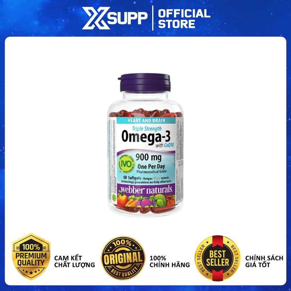 Webber Naturals Omega-3 CoQ10 – Bảo Vệ Tim Mạch Mỗi Ngày