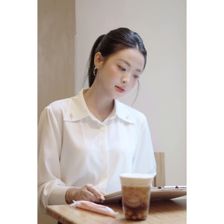 Áo sơ mi LA516 dáng suông phối nơ cài ve cổ