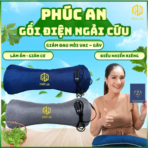 Gối điện ngải cứu Phúc An, thiết kế dạng công thái học, giúp giấc ngủ sâu, giãn cơ vùng cổ vai gáy