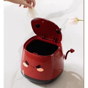 Thùng rác để bàn hình quỷ nhỏ sáng tạo, thùng đựng đồ dùng văn phòng cạnh giường ngủ dễ thương theo chủ đề hoạt hình.