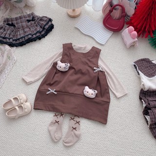 Quần áo trẻ em, Váy yếm mèo nâu 9-26kg V718 Tiểu Yến KID