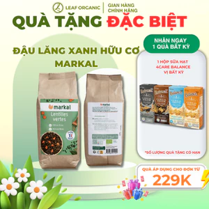 Đậu lăng xanh hữu cơ Markal 500g, dùng nấu sữa , cháo soup, hàng hữu cơ nhập khẩu Pháp