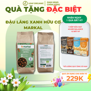 Đậu lăng xanh hữu cơ Markal 500g, dùng nấu sữa , cháo soup, hàng hữu cơ nhập khẩu Pháp