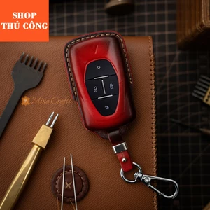 Mino Crafts - Bao da chìa khóa VFE34, 6, 7, 8, 9 mẫu chìa cũ , Bao da chìa khóa thủ công , Khắc tên, Nhiều màu sắc