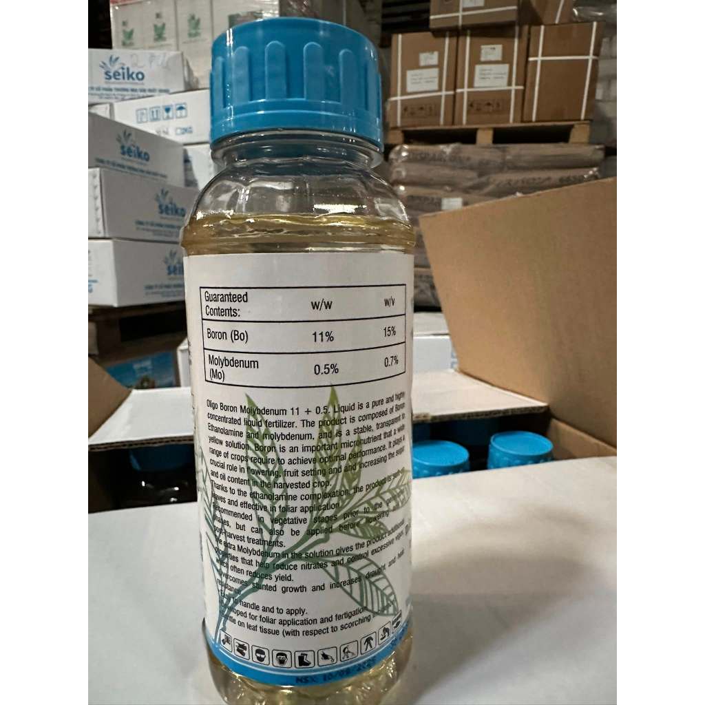 Phân bón vi lượng Boron 11% dạng Ethanolamine- Seiko Micro Bo tăng TỶ LỆ PHẤN- KÉO DÀI BÔNG- ĐẬU TRÁI- CHỐNG RỤNG