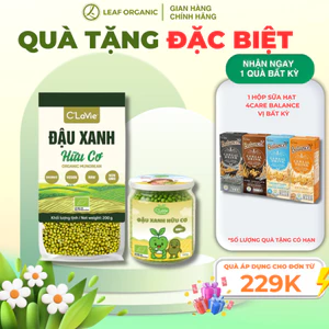 Đậu xanh hữu cơ C'LaVie 200g giàu dinh dưỡng, chính hãng, có chứng nhận EU