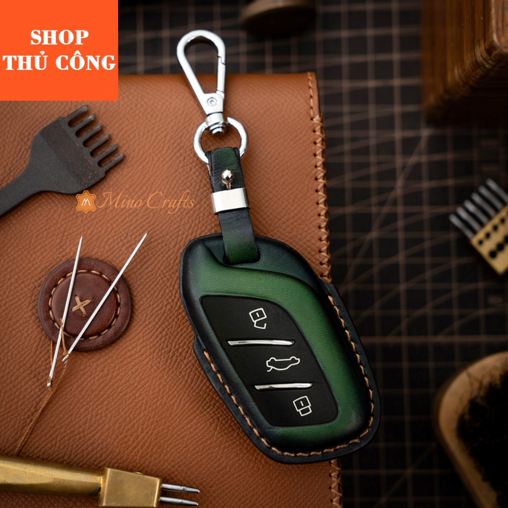 Mino Crafts - Bao da chìa khóa xe MG ZS, MG HS, MG ZS, MG5 2022, Da bò nhập khẩu, Chế tác thủ công