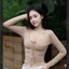 Set 2 món áo khoác ngoài kèm áo hai dây may đúp dáng ôm babytee tôn dáng