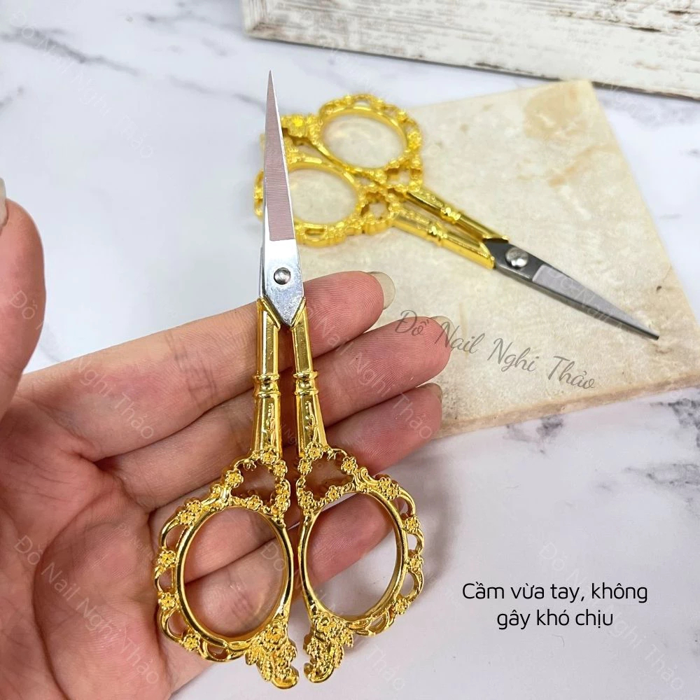 Kéo Cắt Fom Móng, Kéo Hoàng Cùng Cắt Fom Móng Giả Siêu Bén, Mạ Đồng Cực Đẹp [ Bình An ]