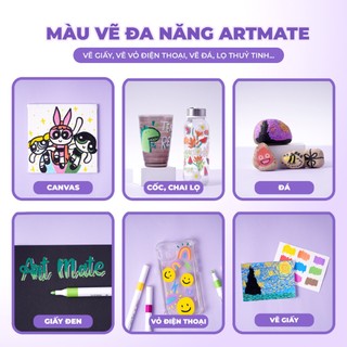 Bộ Màu Acrylic Marker Artmate Chồng Được Màu, Vẽ Trên Nhiều Chất Liệu, Bút Decor Pen Classmate Viết Calligraphy Tô Màu