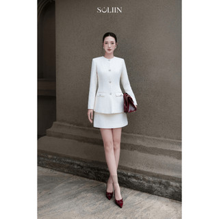 Set Đồ Dạ Tweed Nữ Đính Đá Cao Cấp SOLIIN Thiết Kế Thời Trang Công Sở JULIE TWEED