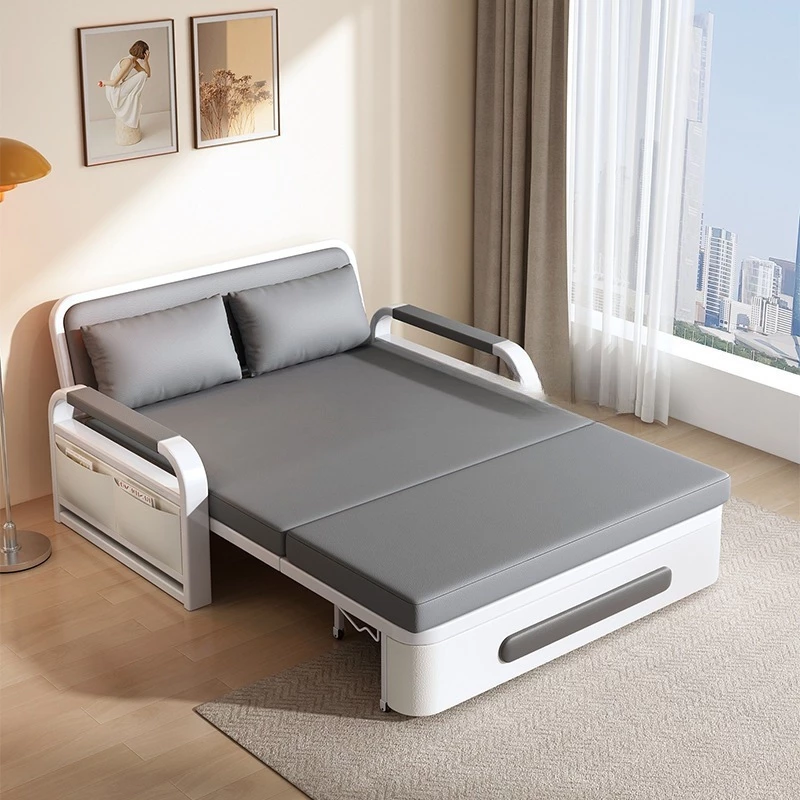 Giường sofa gấp gọn thành ghế đa năng bọc vải nano cao cấp,sofa giường thông minh gấp gọn thành ghế có hộc đồ — ảnh 1