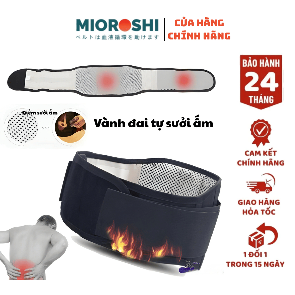 Đai lưng đá nóng cố định cột sống chống gù lưng , thoái hóa cột sống