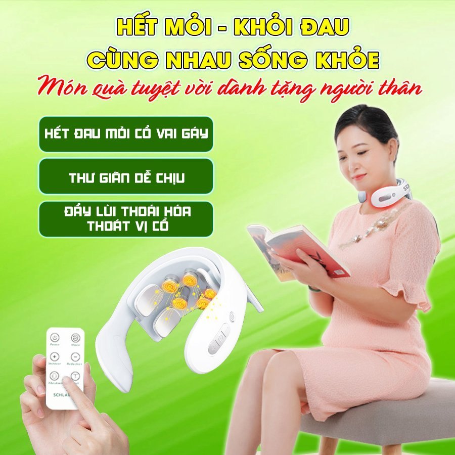 Massage cổ vai gáy, Máy massage cổ vai gáy chữa đau mỏi bằng điện rung thư giãn - Bảo hành 12 tháng
