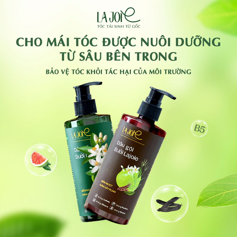 Combo Dầu Gội Xả Bưởi La Joie Phục Hồi Hư Tổn Giảm Gãy Rụng Dưỡng Tóc Mềm Mượt Chắc Khỏe 300ml