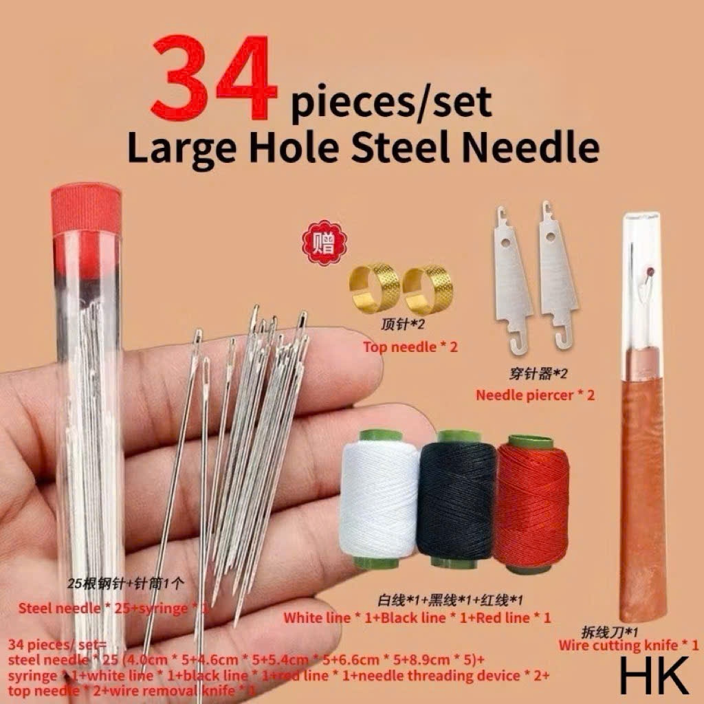 bộ kim chỉ 34 món,dụng cụ hỗ trợ may vá