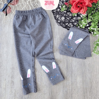 Quần Legging Bé Gái Cotton 4 Chiều, Quần Dài Trẻ Em In Hình Thỏ, Mềm Mịn Co Giãn Tốt