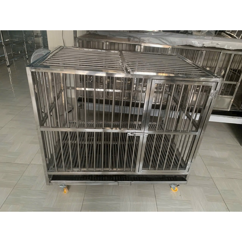 Chuồng Chó Inox Cao Cấp – Inox 304 Không Gỉ – Có Bánh Xe Tiện Lợi