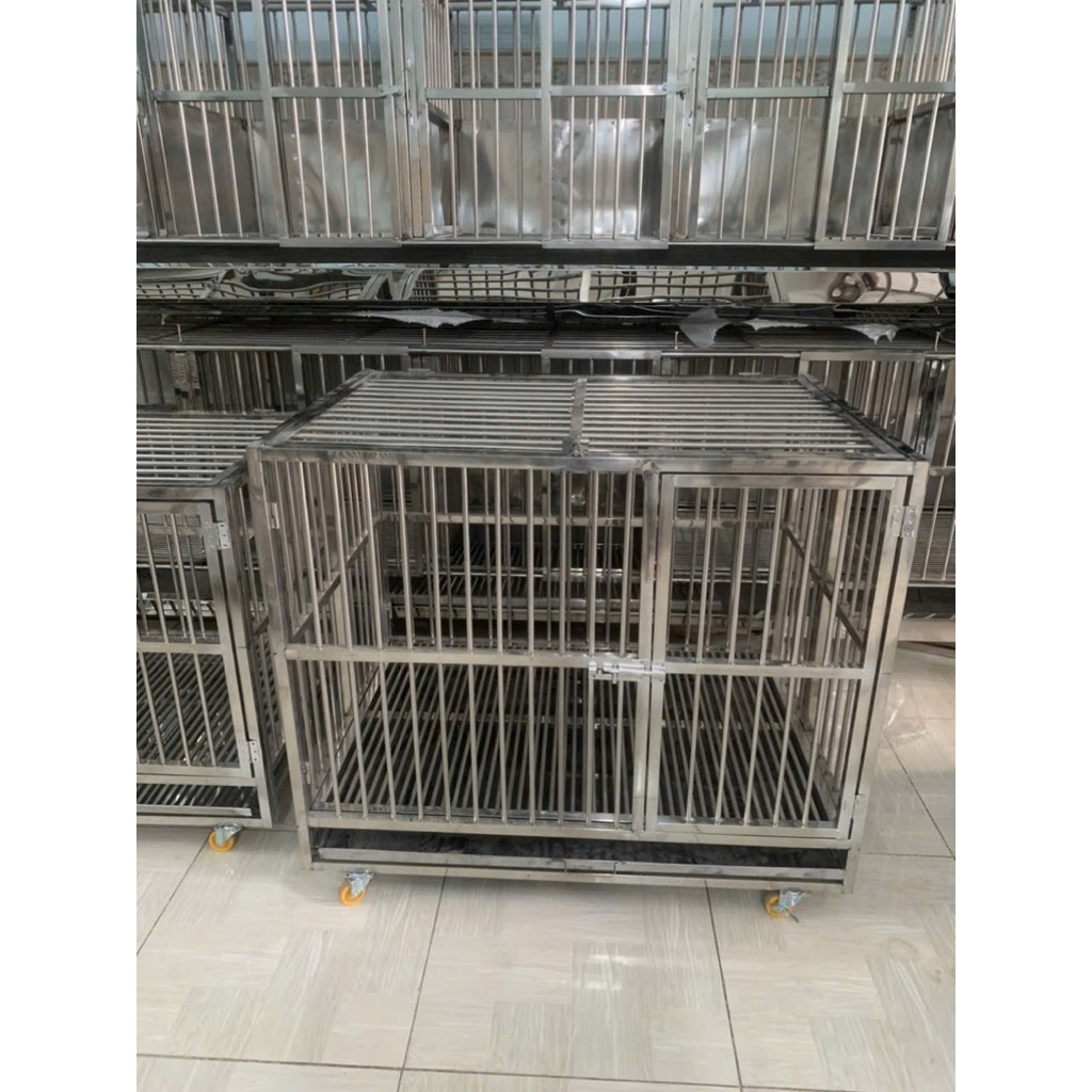 Chuồng Chó Inox Cao Cấp – Inox 304 Không Gỉ – Có Bánh Xe Tiện Lợi