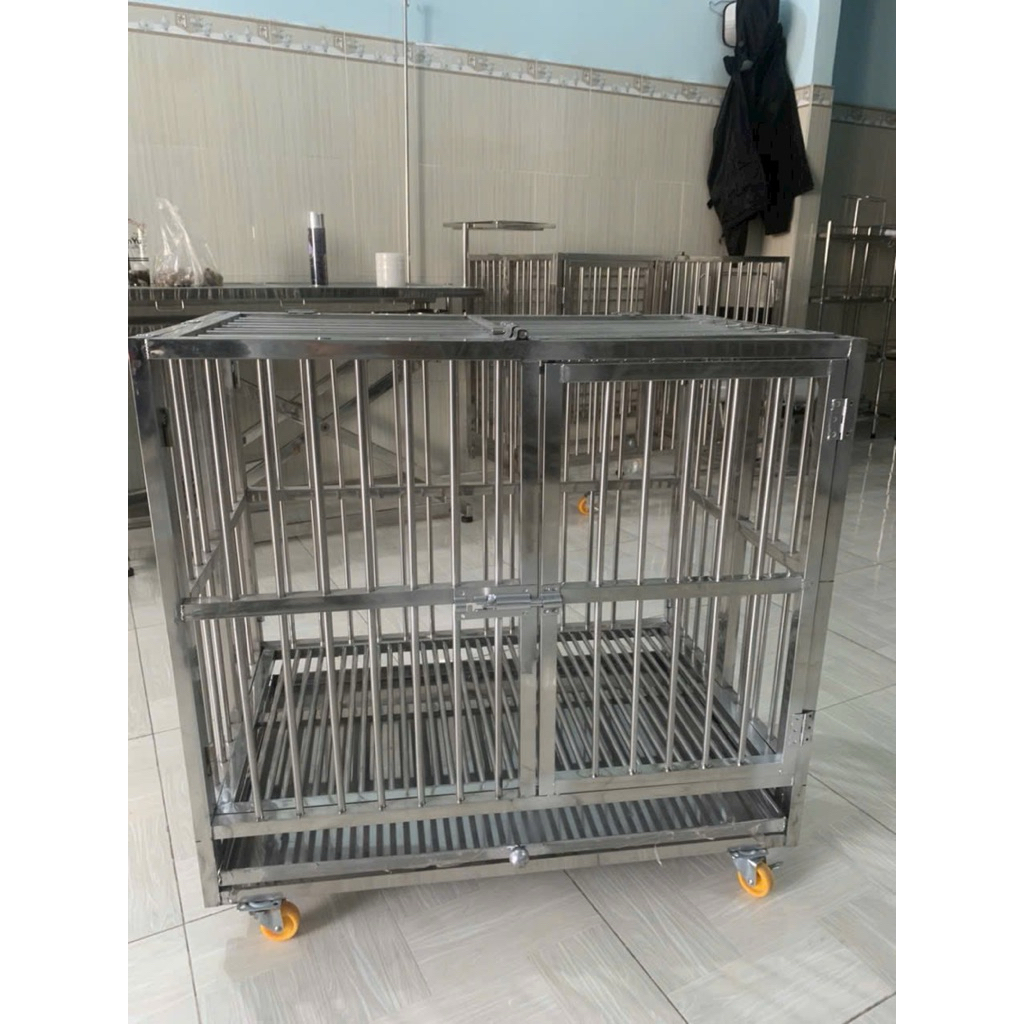 Chuồng Chó Inox Cao Cấp – Inox 304 Không Gỉ – Có Bánh Xe Tiện Lợi