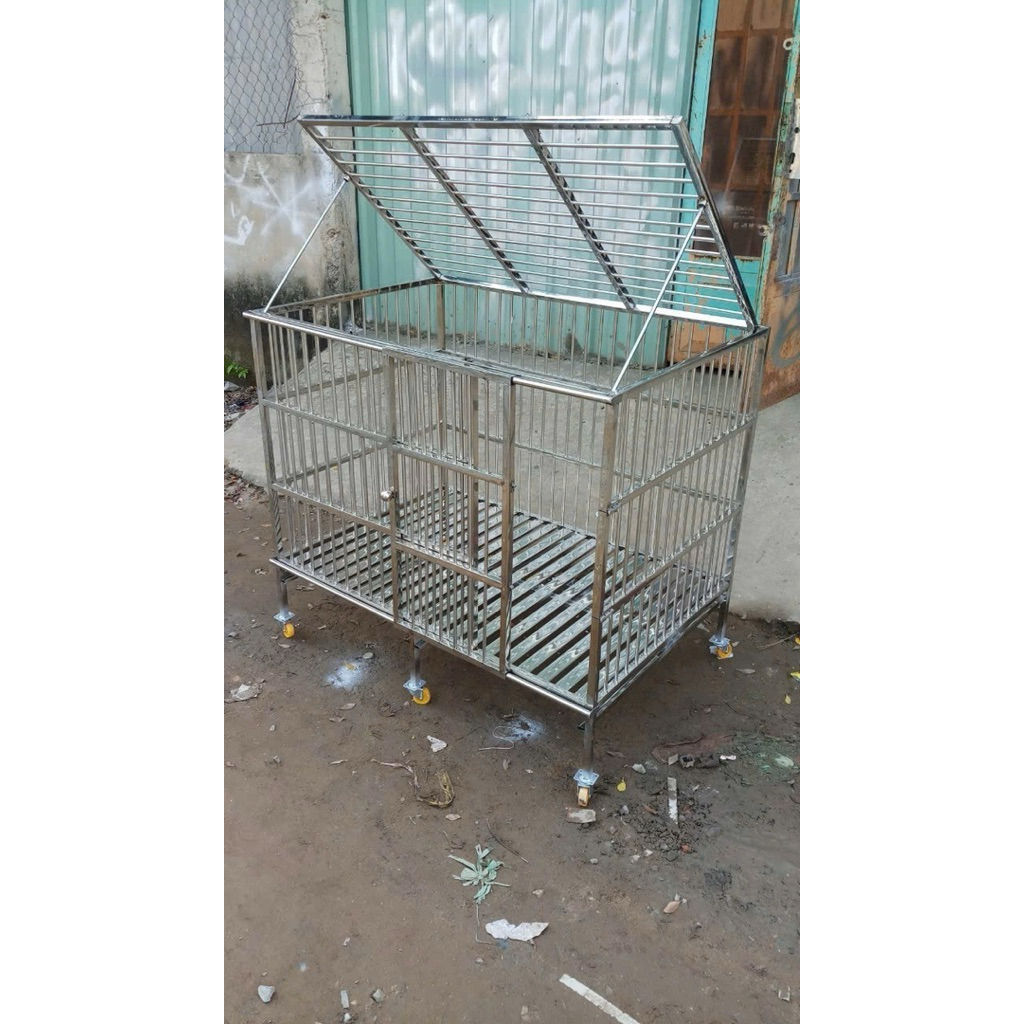 Chuồng Chó Inox Cao Cấp – Inox 304 Không Gỉ – Có Bánh Xe Tiện Lợi