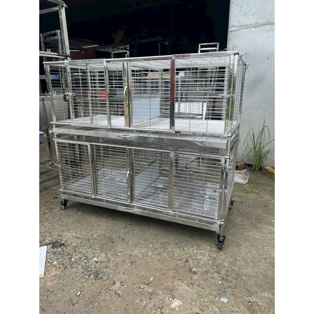 Chuồng Chó Inox Cao Cấp – Inox 304 Không Gỉ – Có Bánh Xe Tiện Lợi