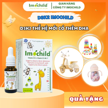 Vitamin D3 K2 IMOCHILD Hỗ Trợ Hấp Thụ Canxi Tăng Chiều Cao Cho Bé Cải Thiện Trí Não, D3 IMOCHILD 20ML