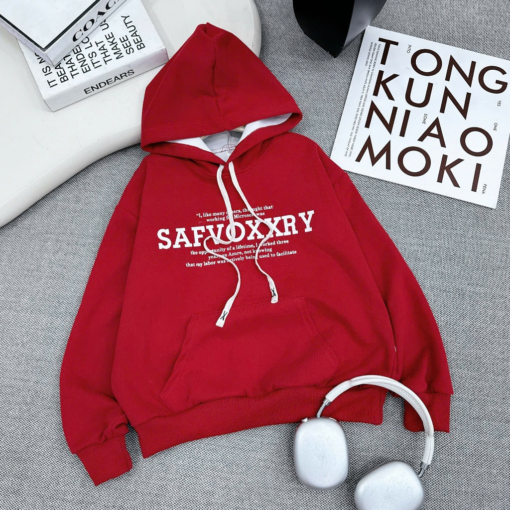 Áo hoodie chất liệu nỉ ép 2 da xịn cho bé trai từ 17-60kg có 3 màu