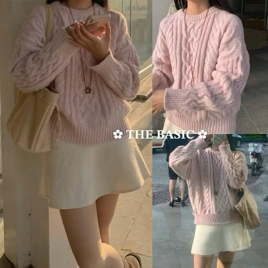 Áo len vặn thừng dày dặn hàng QC A059