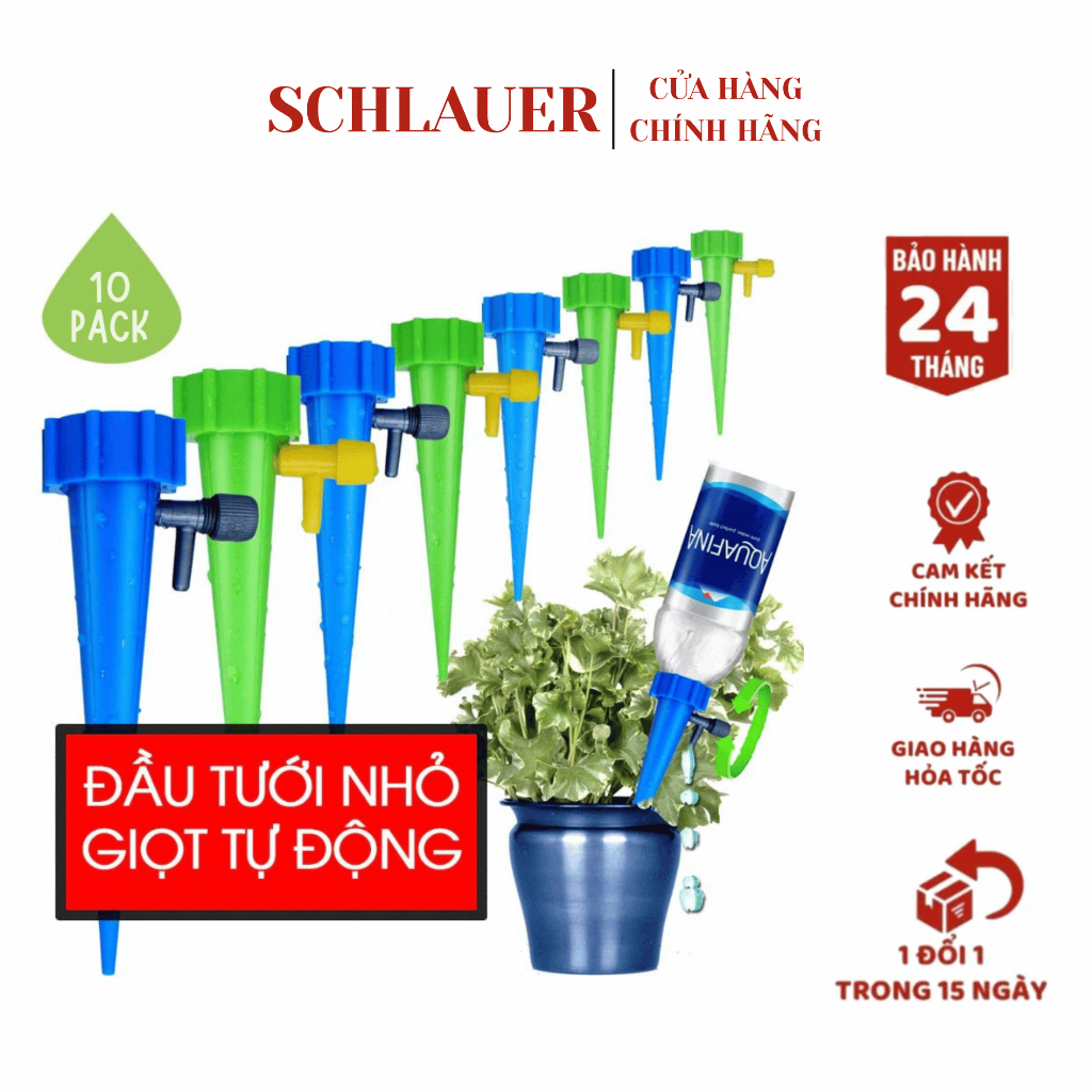 Vòi tưới nước nhỏ giọt , Vòi tưới cây mini cho hệ thống tưới vườn tự động, tưới cây nhỏ giọt gắn chai 1.5L