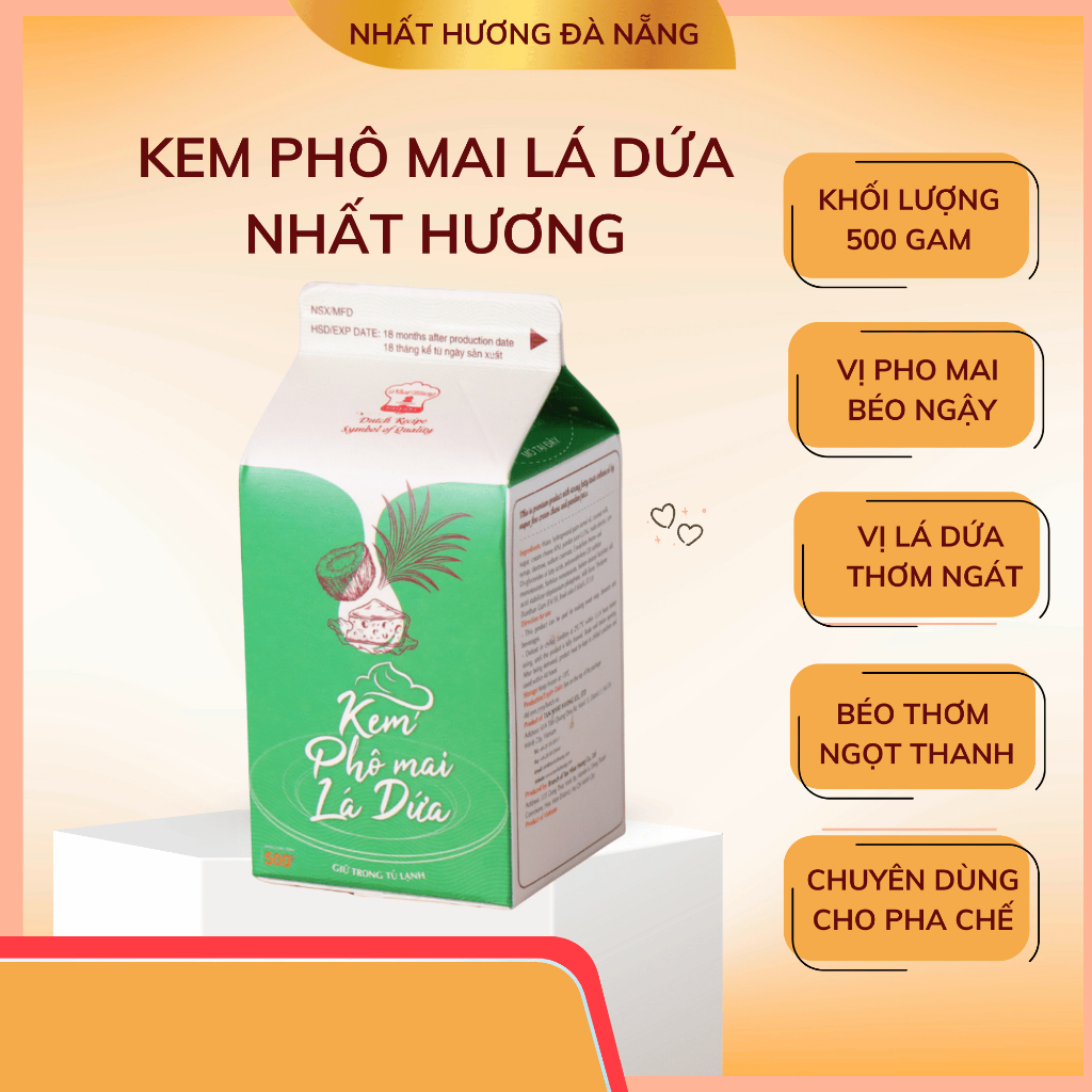 Kem Phô Mai Lá Dứa Nhất Hương 500 Gram