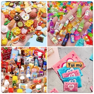 Túi Mù Đa Dạng Charm Đồ Ăn Chai Tiệm Tạp Hóa Siêu Thị Đồ Chơi Mini Quà Tặng Bé Trang Trí Nhà Búp Bê Doll House