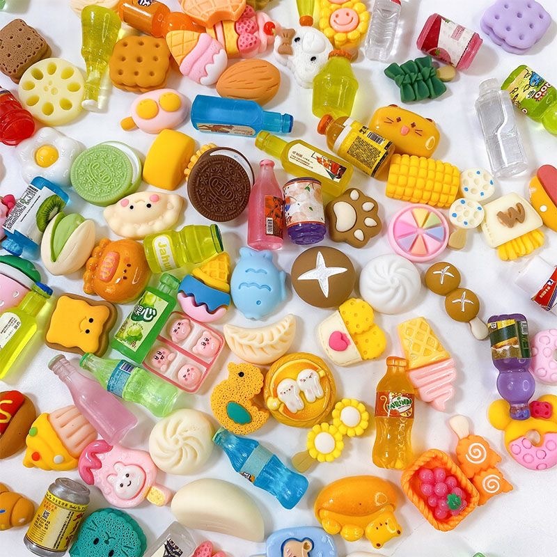 Túi Mù Đa Dạng Charm Đồ Ăn Chai Tiệm Tạp Hóa Siêu Thị Đồ Chơi Mini Quà Tặng Bé Trang Trí Nhà Búp Bê Doll House