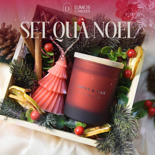 Set quà nến thơm cao cấp mix hoa lụa Lumos