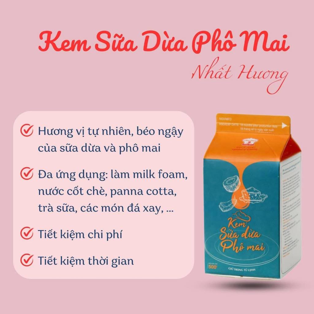 Kem Sữa Dừa Phô Mai Nhất Hương 500 Gram